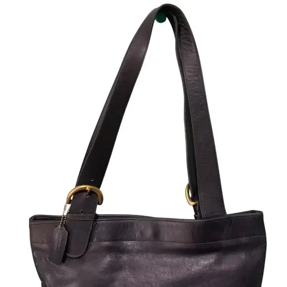 COACH Vintage Waverly  Black Leather Hobo Shoulder Bag Made in United States - Picture 10 of 15